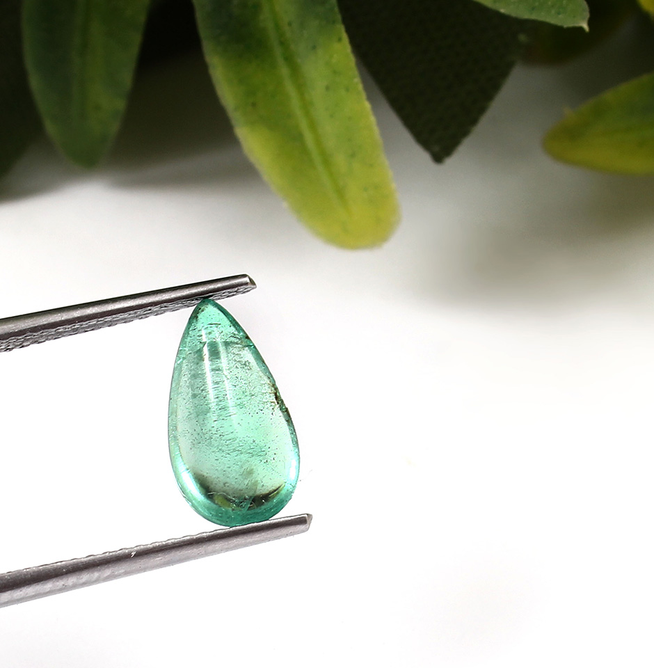 Pear Shape Emerald Cabochon