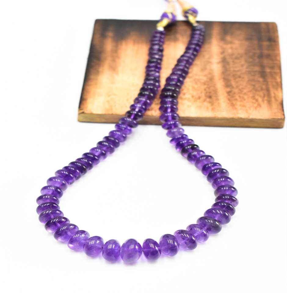 African Roundel Amethyst Beads