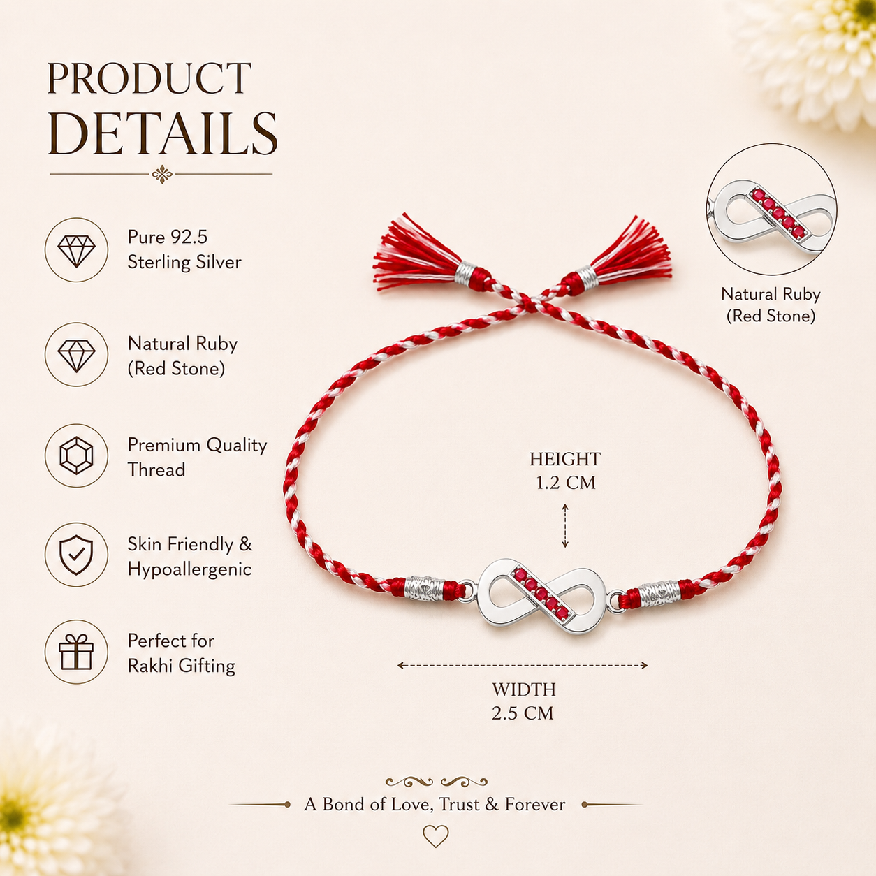 Ruby X Infinity Rakhi 925