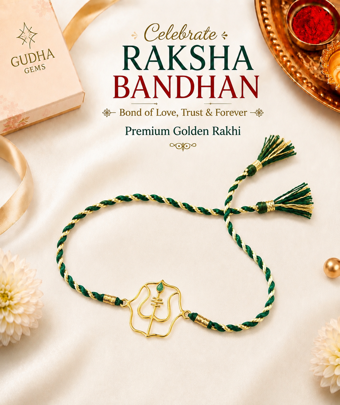 Aadiyogi x Emerald Rakhi 925