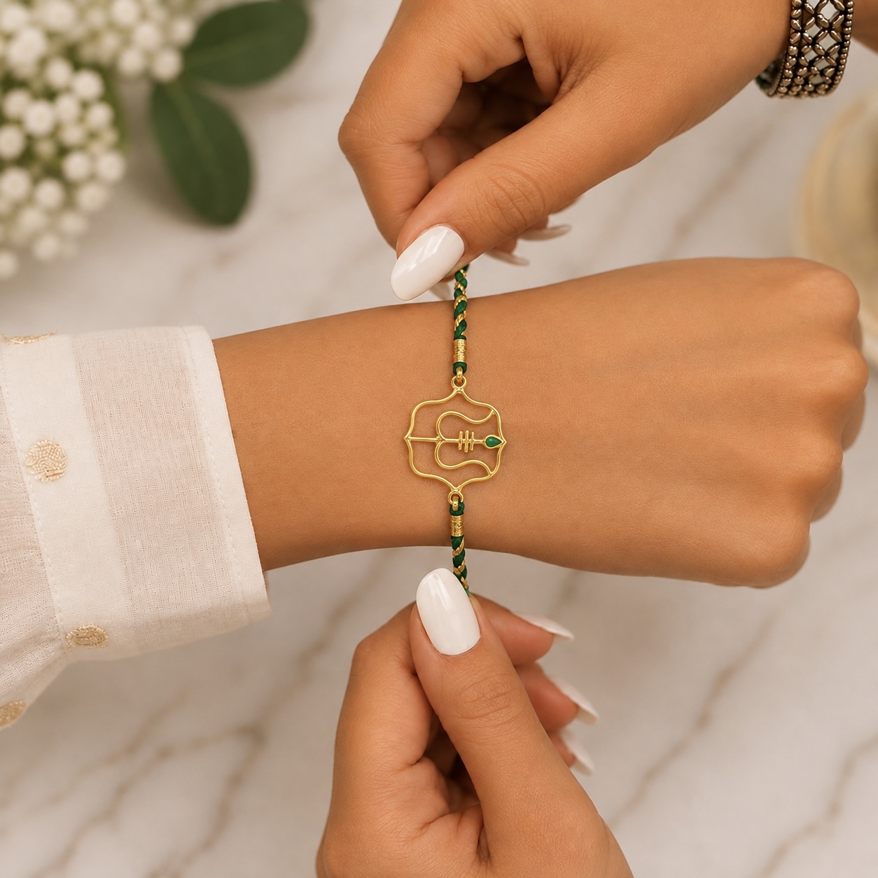 Aadiyogi x Emerald Rakhi 925