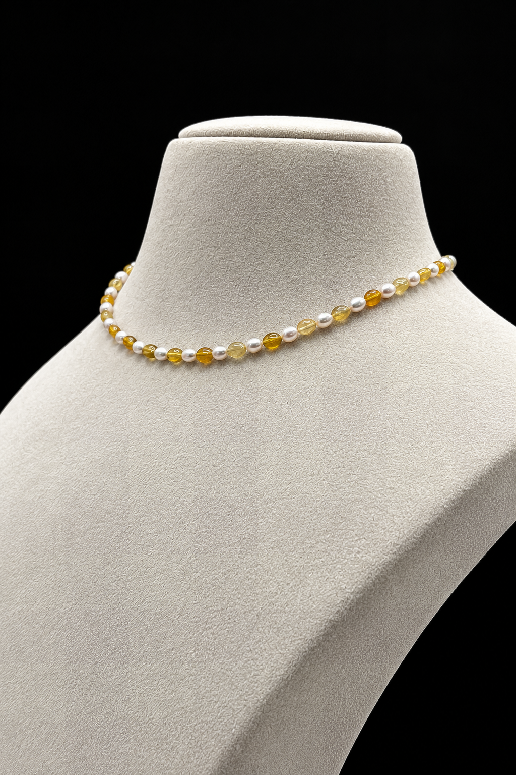 Yellow Sapphire x Peal necklace